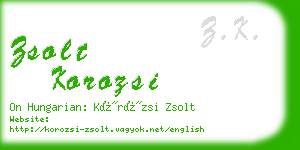 zsolt korozsi business card